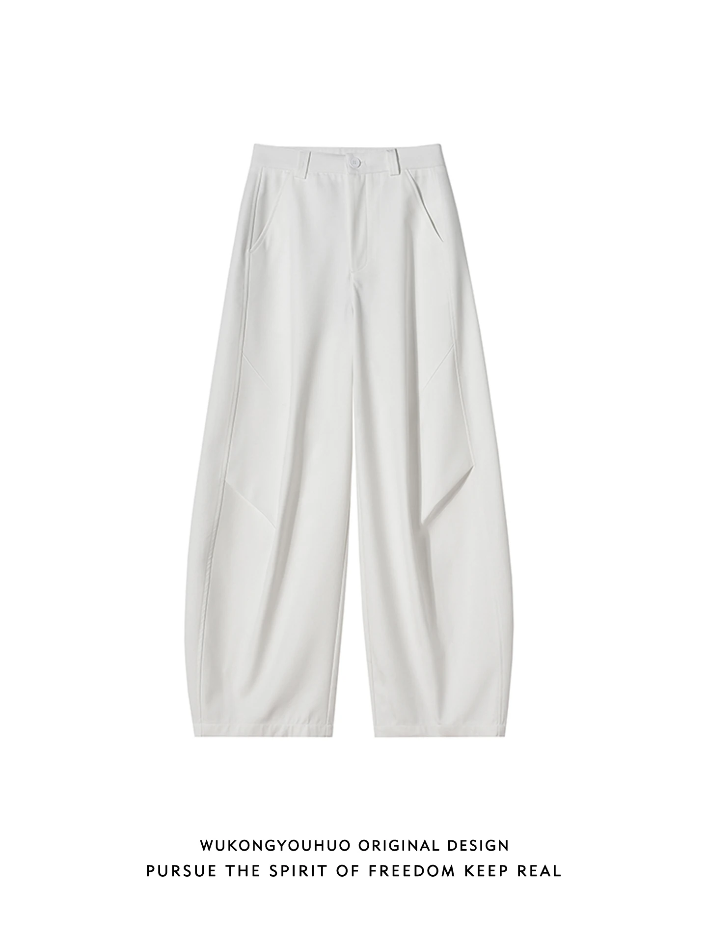 

Casual Straight Leg Men's Pants Loose Fit Spor Wear Resistant Wear American Sle Pleated Pure Color Street Sle Long Trou...