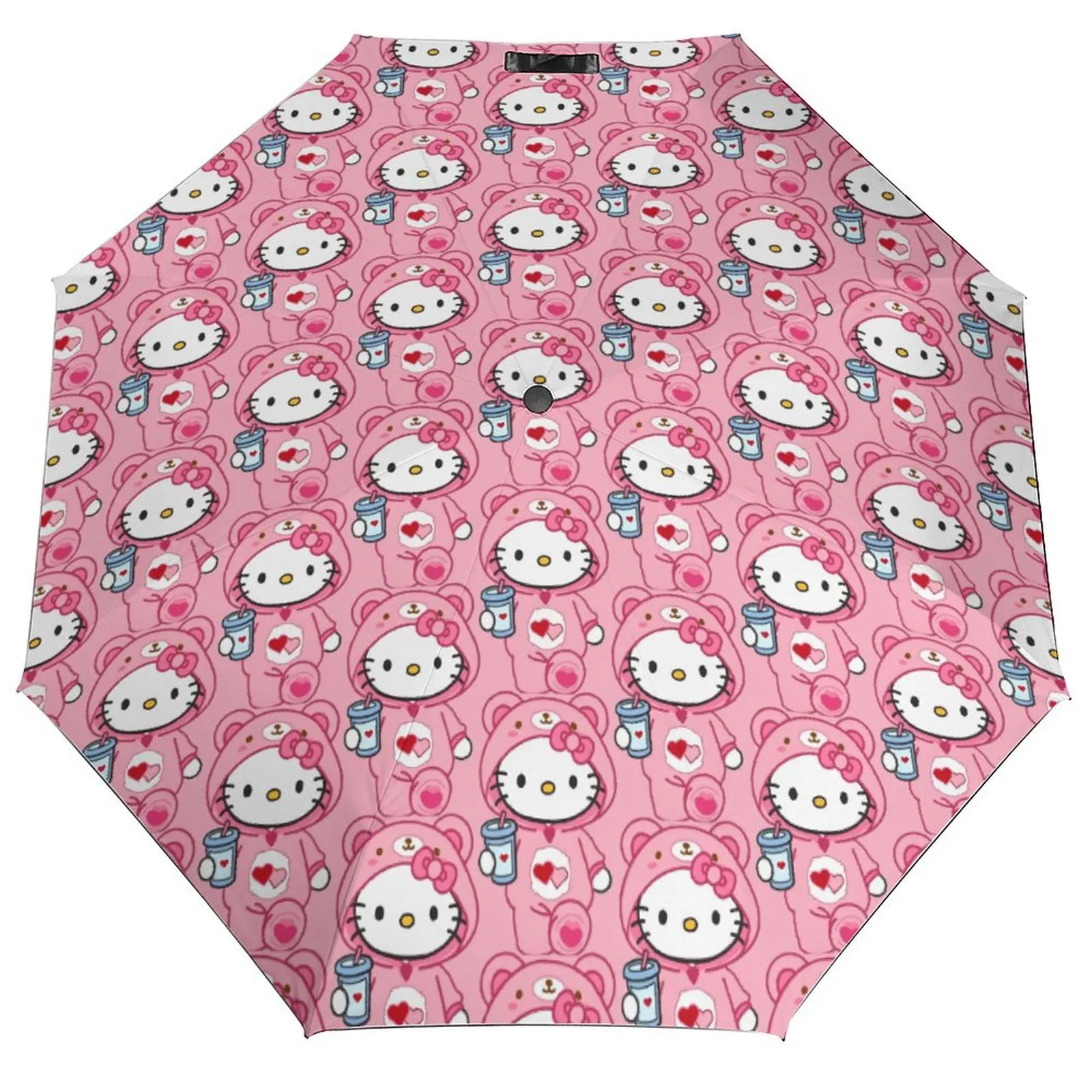 

Сильный зонт Hello Kitty, розовый водонепроницаемый зонт для женщин и мужчин, тройной автоматический зонт от дождя и солнца, пляжные оптовые зонты