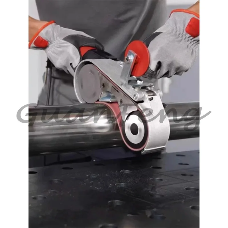 Electric Round Tube Drawing Machine Working Head 10-250MM Diameter Stainless Steel Pipe Polishing Machine 618x40MM Belt Sander