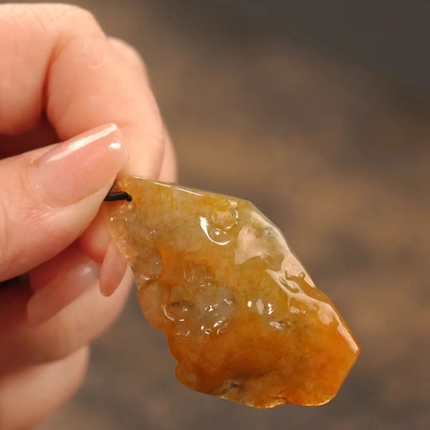 Natural Jadeite from Old Mines, Ice Yellow Jade with a Moist Texture, Sculpted in a Freeform Design, 