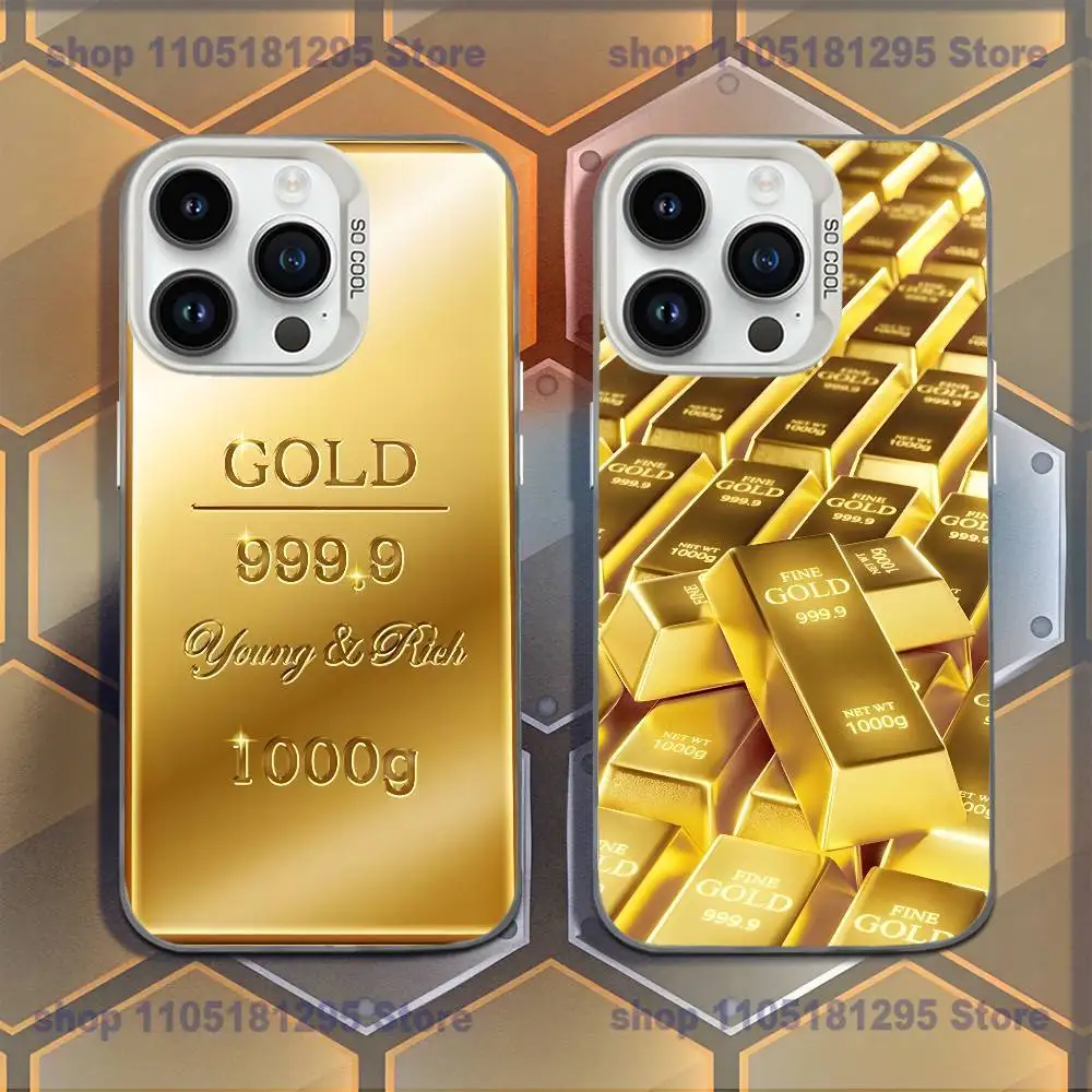 

Money Gold Art Phone Case For iPhone XR,17,16,15,14,13,12,11,Mini,Pro,E,MAX White Candy Matte Shockproof Cover