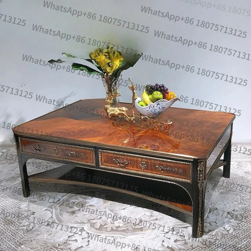 XX English square large coffee table neoclassical villa mansion club villa furniture