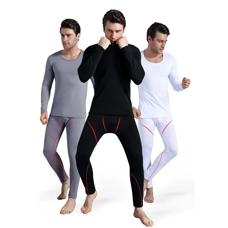 

New Men's Winter Thermal Underwear Long Men Keep Warm Tops+Pants Two-piece Set Thick Clothes Comfortable Thermo Underwear Sets