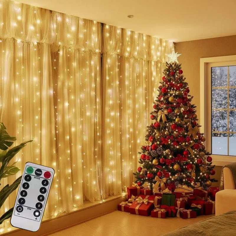 3M LED Curtain String Light Christmas Fairy Lights for Wedding Party Home Garden Decoration