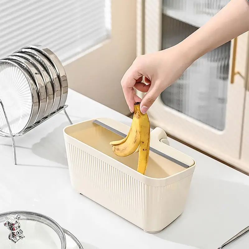 Tabletop Trash Can Countertop Wastebasket With Scraper No Scratch Multifunctional Tabletop Trash Can For Car Bathroom Home