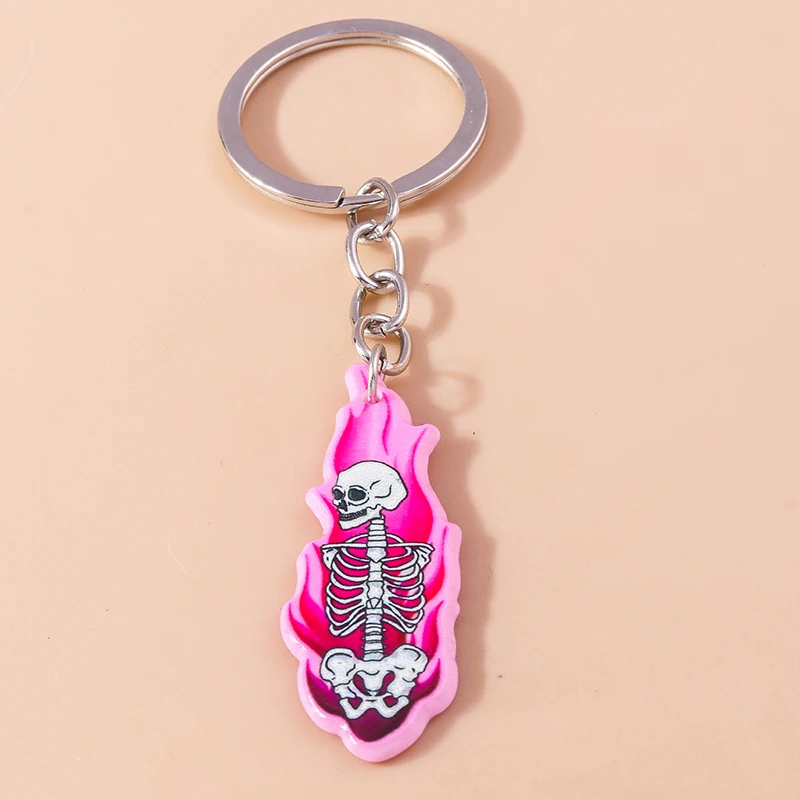 Cute Resin Halloween Ghost Keychain Pumpkin Skeleton Keyring Pendants for Men Women Key Holder Handbag Charms DIY Jewelry Gifts
