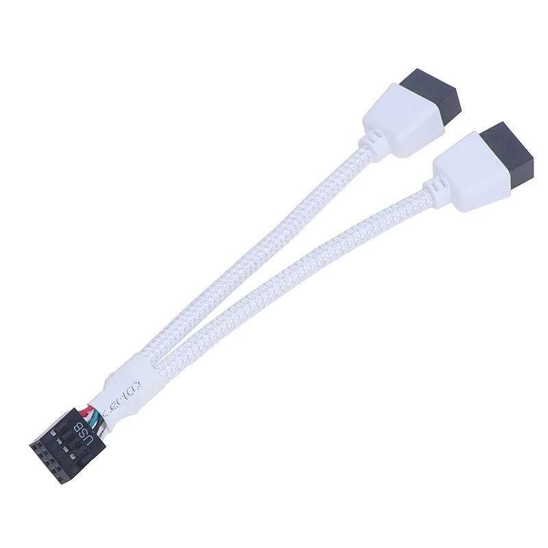 Audio HD Extension Cable For PC DIY 15cm Computer Motherboard USB Extension Cable 9 Pin 1 Female To 2 Male Y Splitter