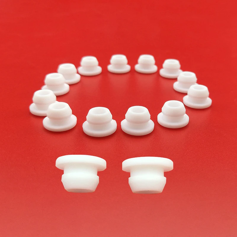 White press-fit silicone cap with T-shaped hole plug cover, blind-end tube cap, plug, sealing plug (2.5-60.6 mm)