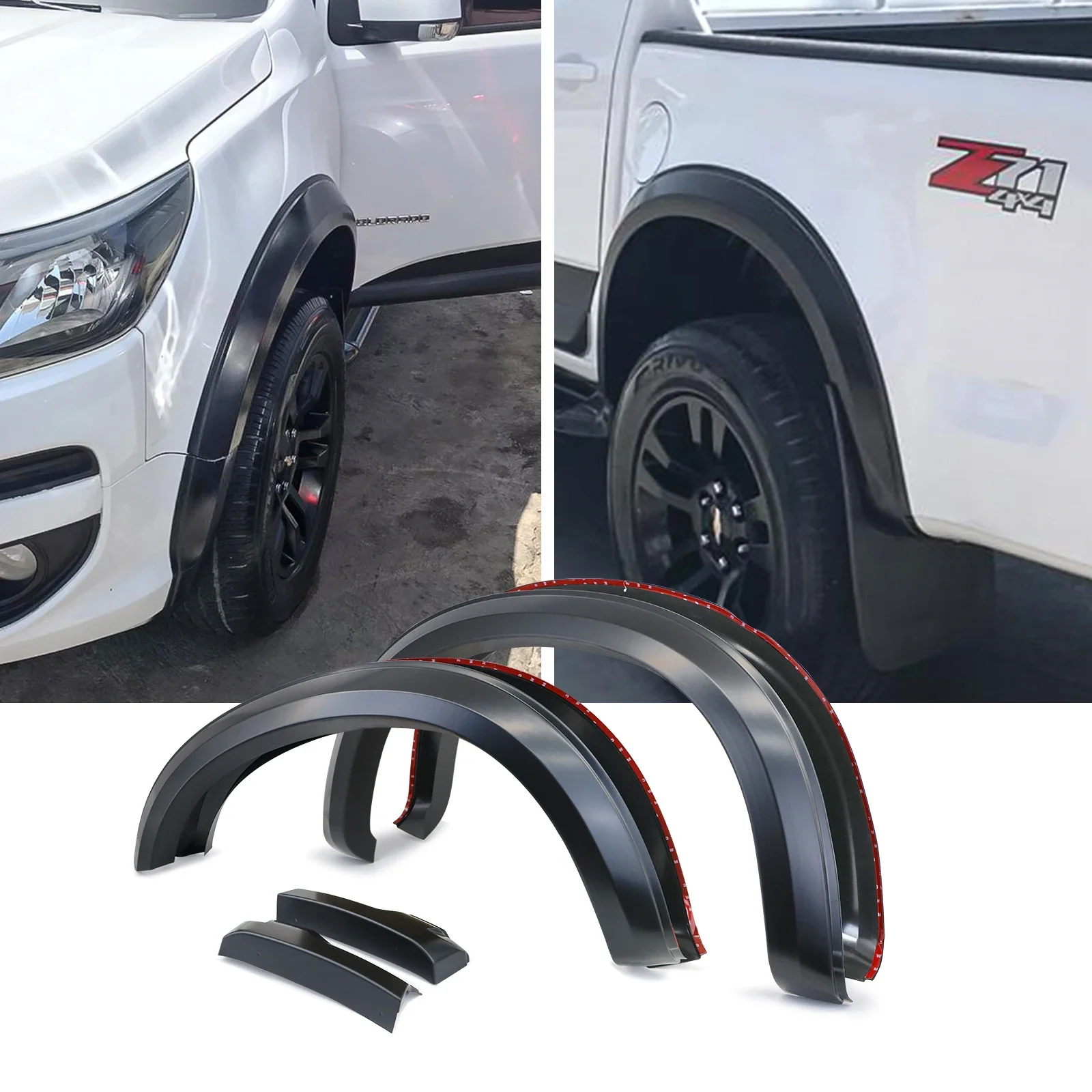 Matte Black Wheel Arch Fender Flares for Chevrolet Colorado S10 2015-2021 models (Not for US Version) Car Styling Accessories