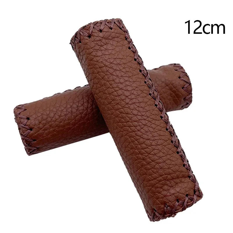 Dead Fly Bike Grip Mountain Bike Vintage Leather Color Sponge Grip 22.2 Caliber Hand Stitch Printed Leather Grip