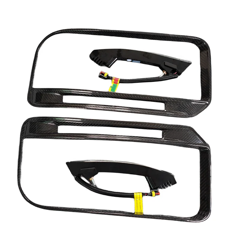 

Used for Mercedes Benz G-Class W464 G900 Dry Carbon Fiber Rocket Style Front Bumper Lampshade with LED Fog Light Frame Body Kit