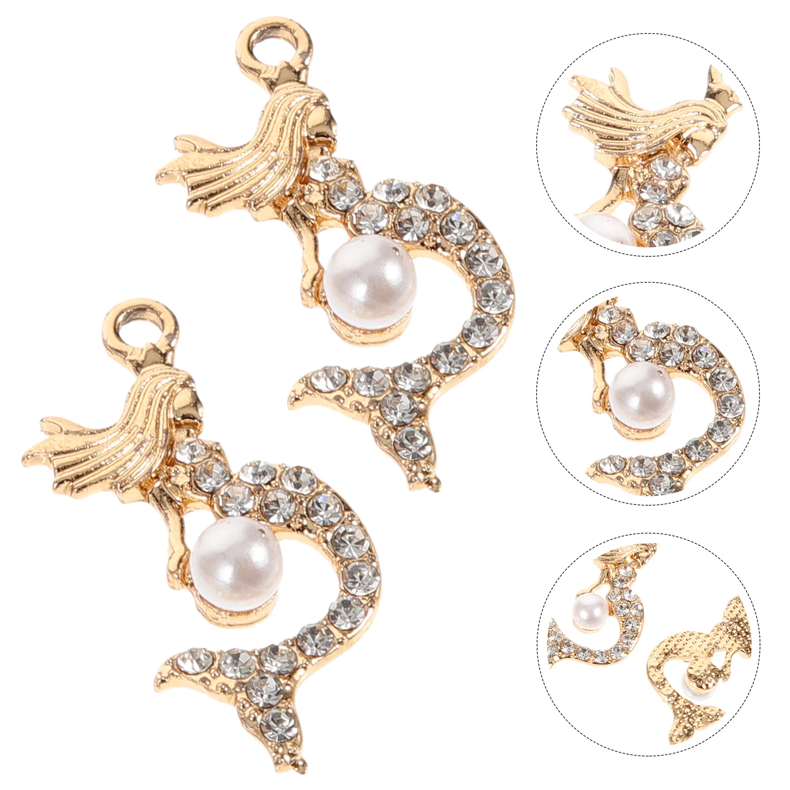 10 Pcs Mermaid Pendant Necklace Ornaments DIY Craft Supplies Charm Decors Alloy For Earring Crafts