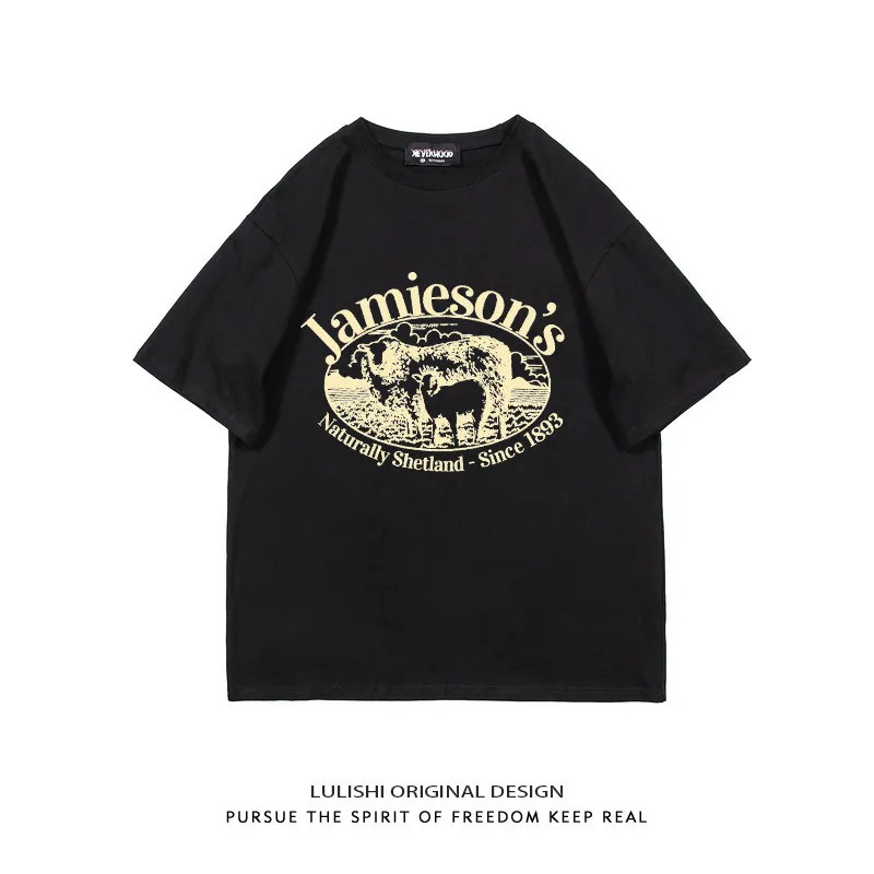 Design Sensation Oversize Short Sleeve T-Shirt Women Summer Loose Fit Vintage Half Sleeve Top Cotton Creative Pattern