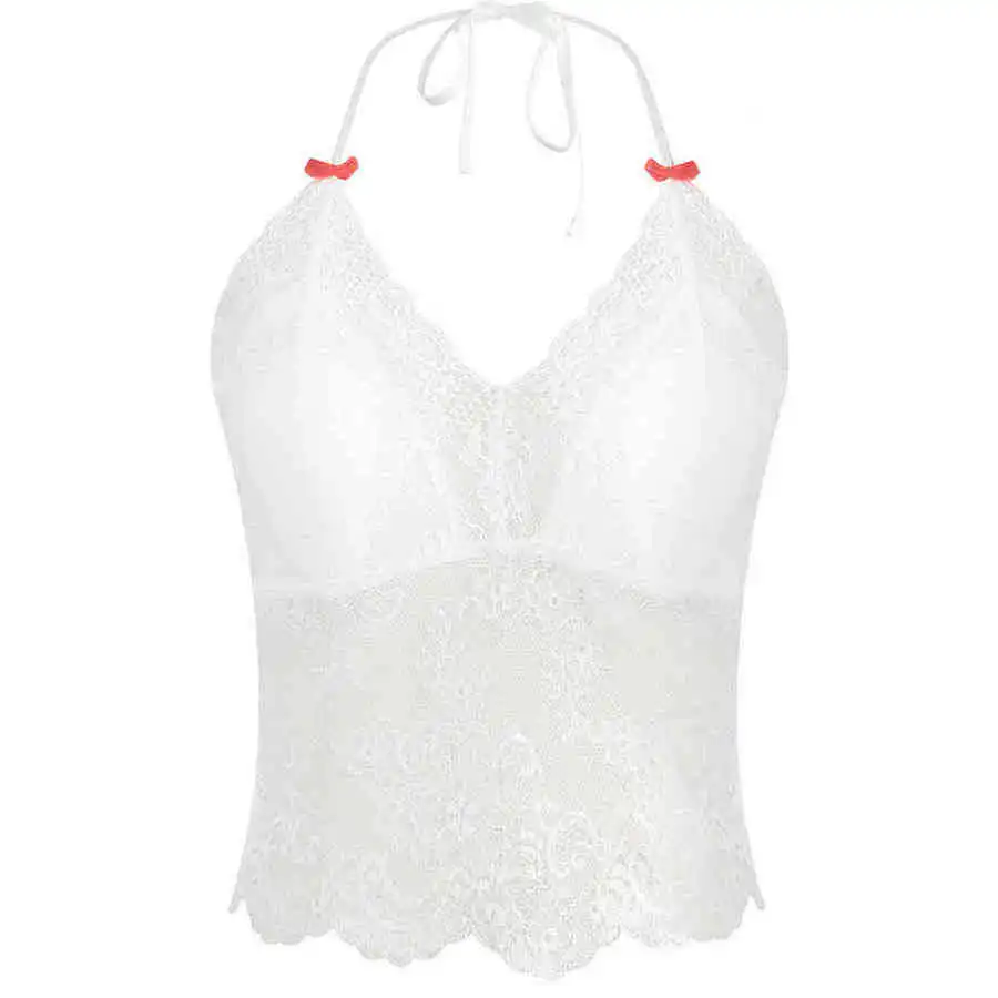 مثير الدانتيل تانك الأعلى المرأة الخامس الرقبة الرافعة منصات الفراشات الجمال الظهر الصدرية سترة الحلو جوفاء الدانتيل ملابس داخلية غير رسمية #1