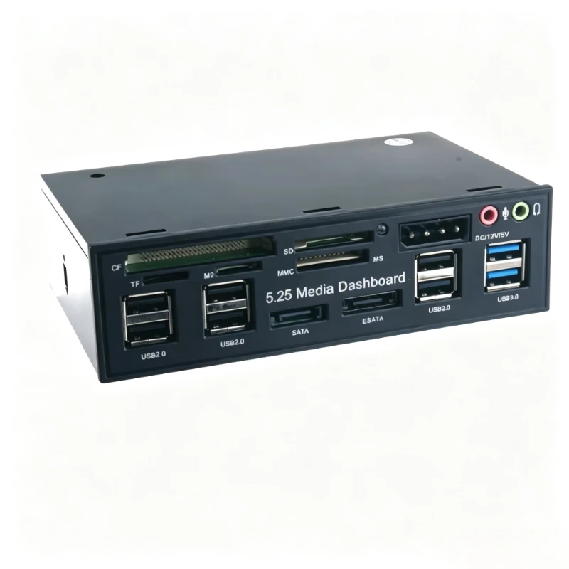 

Multi-Function USB 3.0 Hub ESATA SATA Port Internal Card Reader PC Media Front Panel Audio For SD MS CF TF M2 MMC Memory Cards