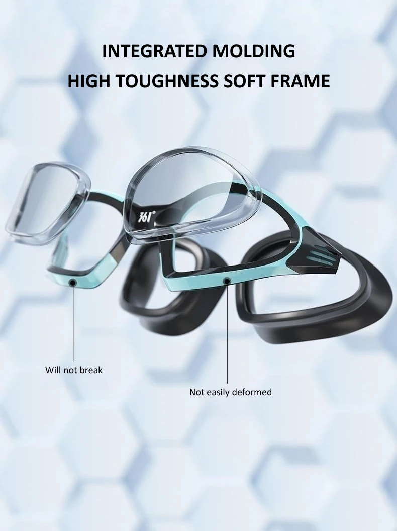 Professionelle Schwimmbrille, HD, wasserdicht, beschlagfrei, Silikon-Schwimmkappe, Wassersport-Ausrüstung für Männer und Frauen – Detail 7