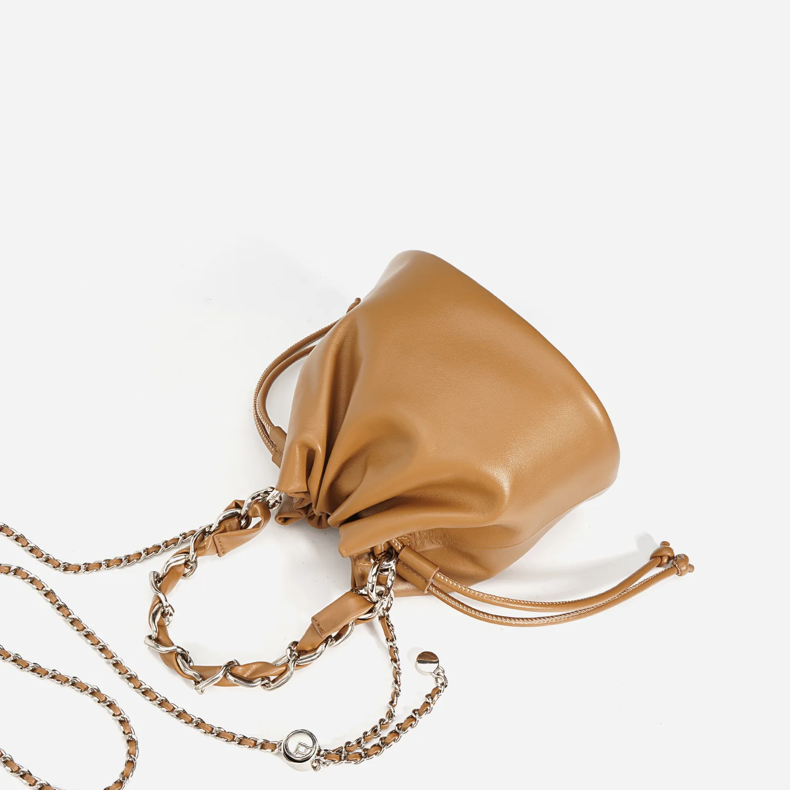 100% Genuine Leather Drawstring Bucket for Women, 2026 New Luxury Chain Crossbody, Сумка Женская