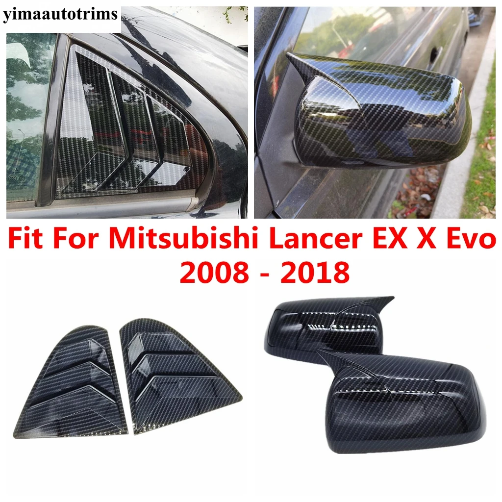 

Car Rear Window Side Vent Shutter Louver / Rearview Mirror Cap Cover Trim For Mitsubishi Lancer EX X Evo 2008 - 2018 Accessories