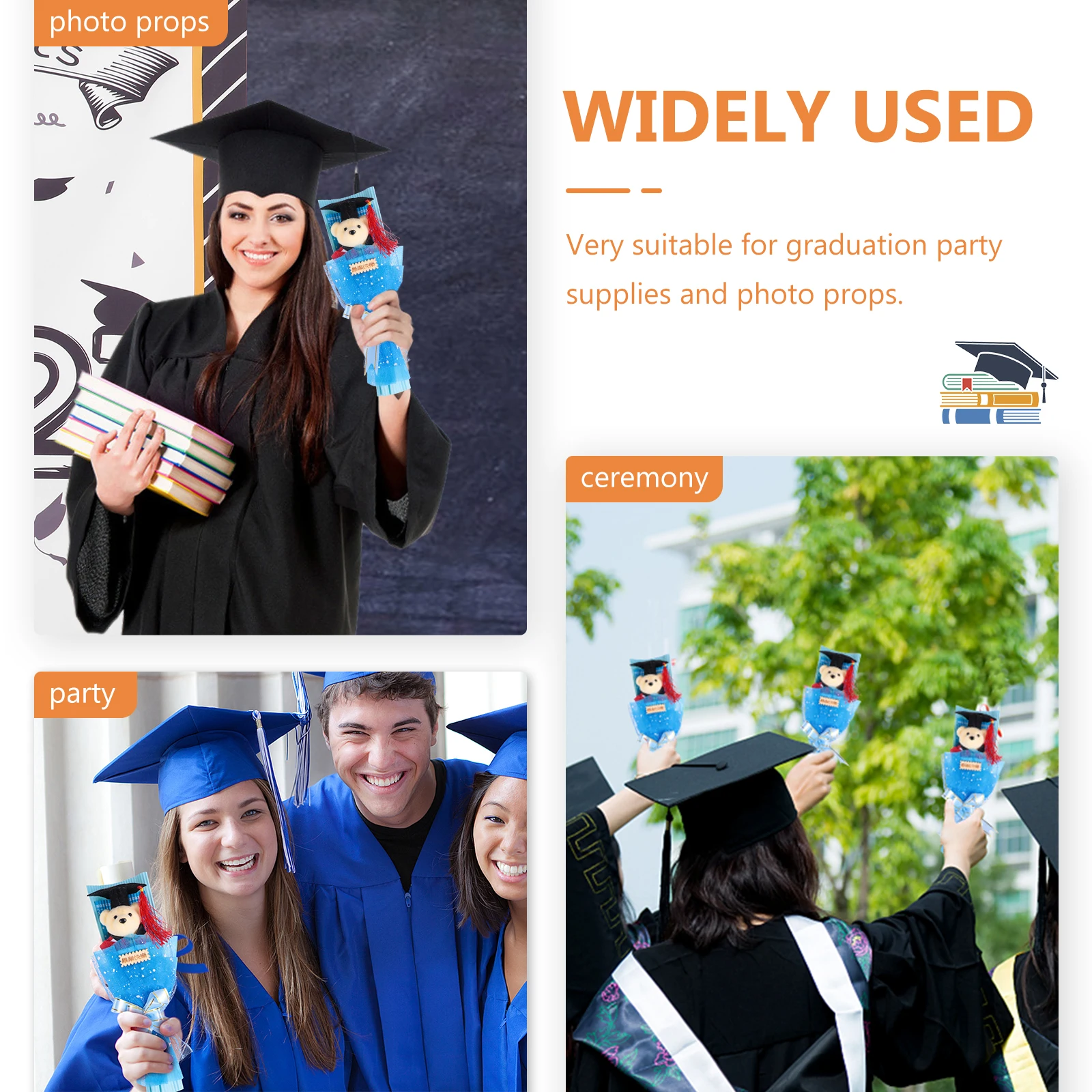 

Graduation Bear Bouquet Blue nament Gifts for Students Commencement Presents Decorations Foam Cloth Plastic Stuffed Animals