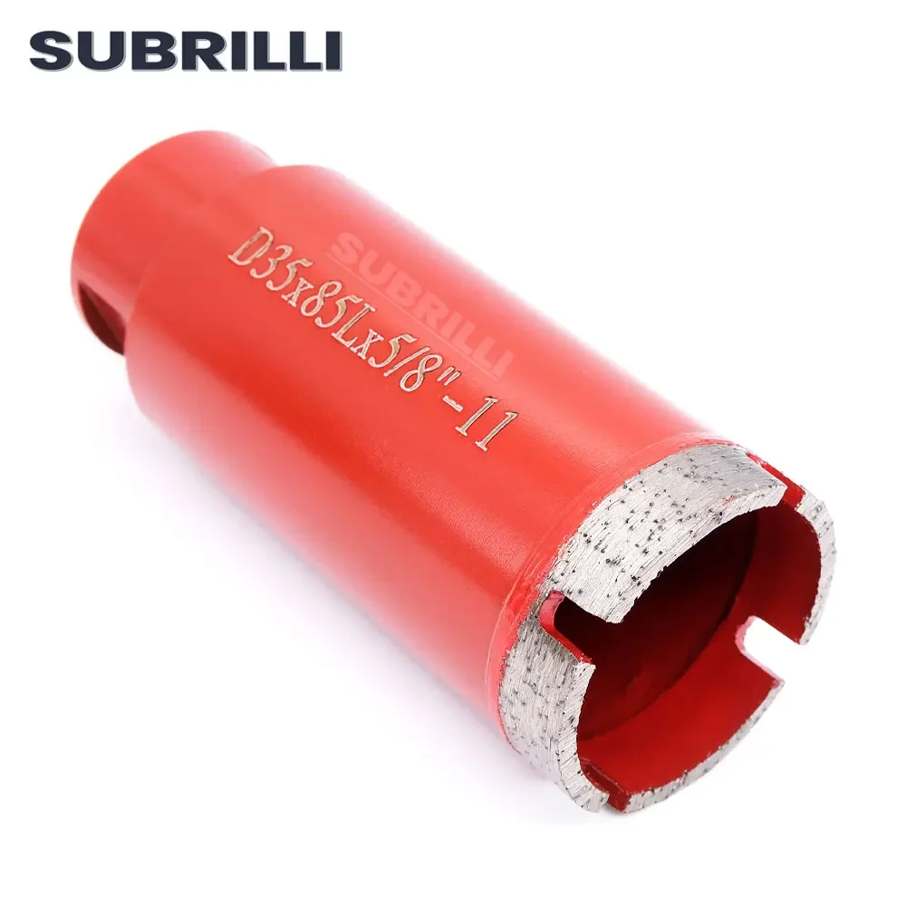 SUBRILLI เพชรเจาะบิต 35 มม.1-3/8 นิ้ว Crown Core เจาะรูสําหรับหินอ่อนหินแกรนิตคอนกรีตเซรามิค M14 5/8-11 ด้าย