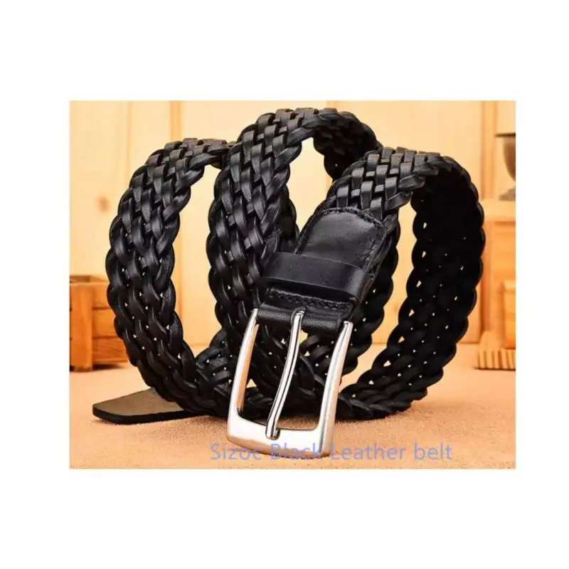 Men Real Cowhide Belt Hollow Hand Woven Fashion Belts High Quality Couple Personalized Luxury Student Jeans Leather Boutique