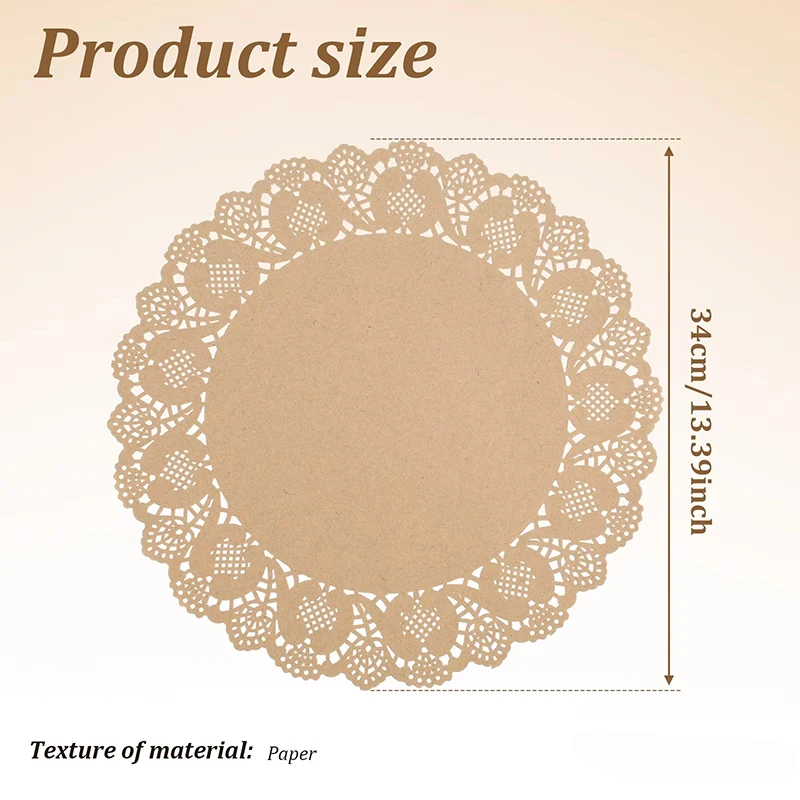 100 Sheets Paper Table Pads, Round Lace Paper Place Mats Doilies Wedding Multipurpose Paper Table Placemats Party DIY Decor