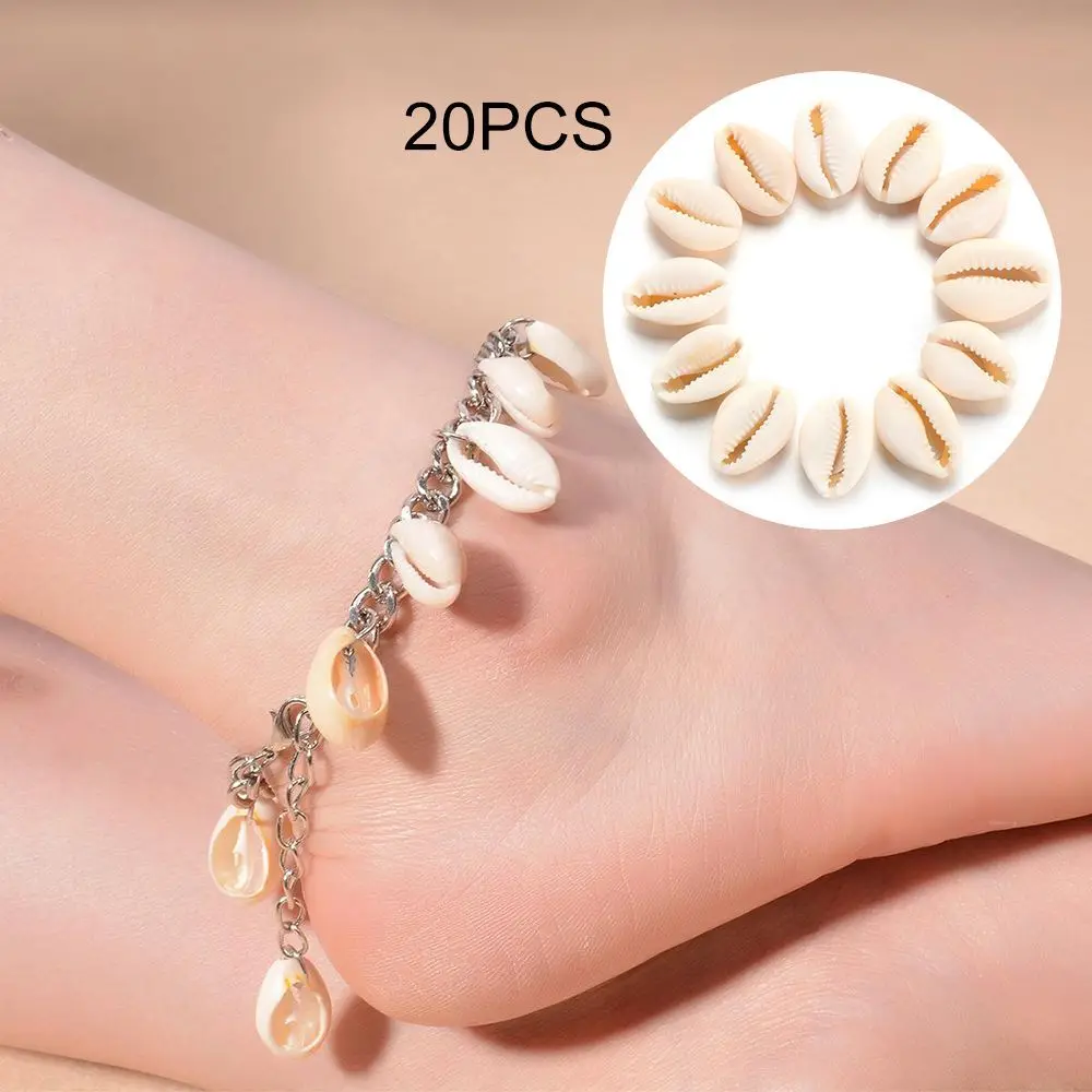 20PCS/Pack DIY Craft Natural Beach Loose Beads Necklace Accessories Cowrie Seashells Shell Bracelet Conch