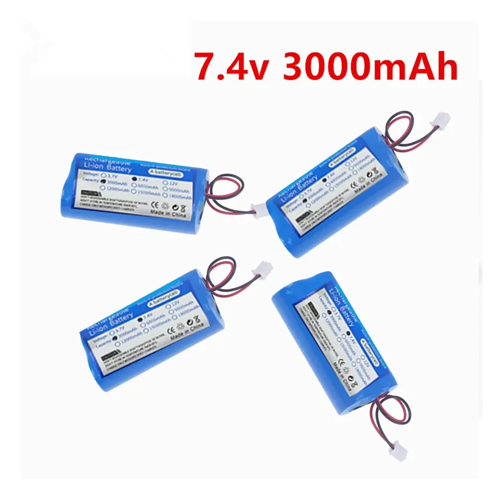18650 Battery 7.4V 3000mAh Lithium Rechargeable Battery Packs for Monitoring Equipment Toy Security Equipment Bluetooth Speaker