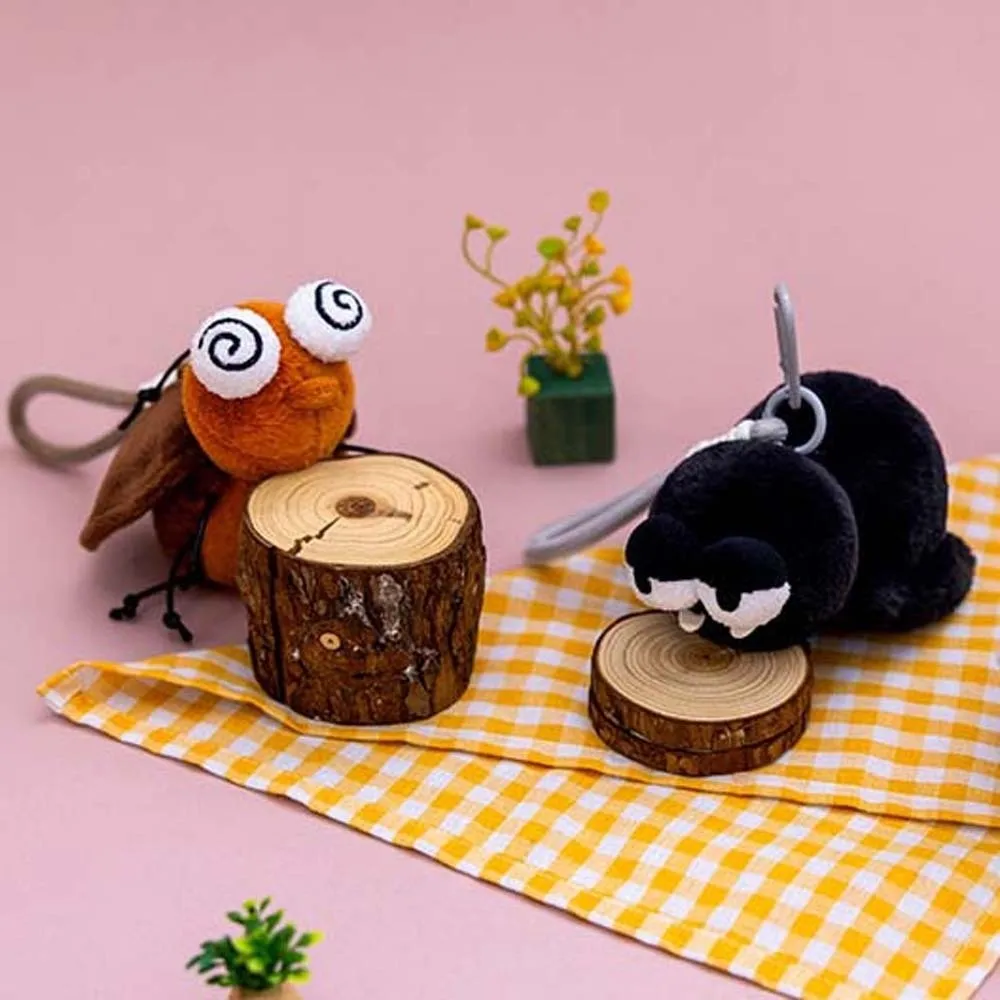 Creative Cartoon Insects Key Ring Ladybug Polyester Moth Fly Pendant Firefly Spider Cockroach Key Chain Bag Hangings