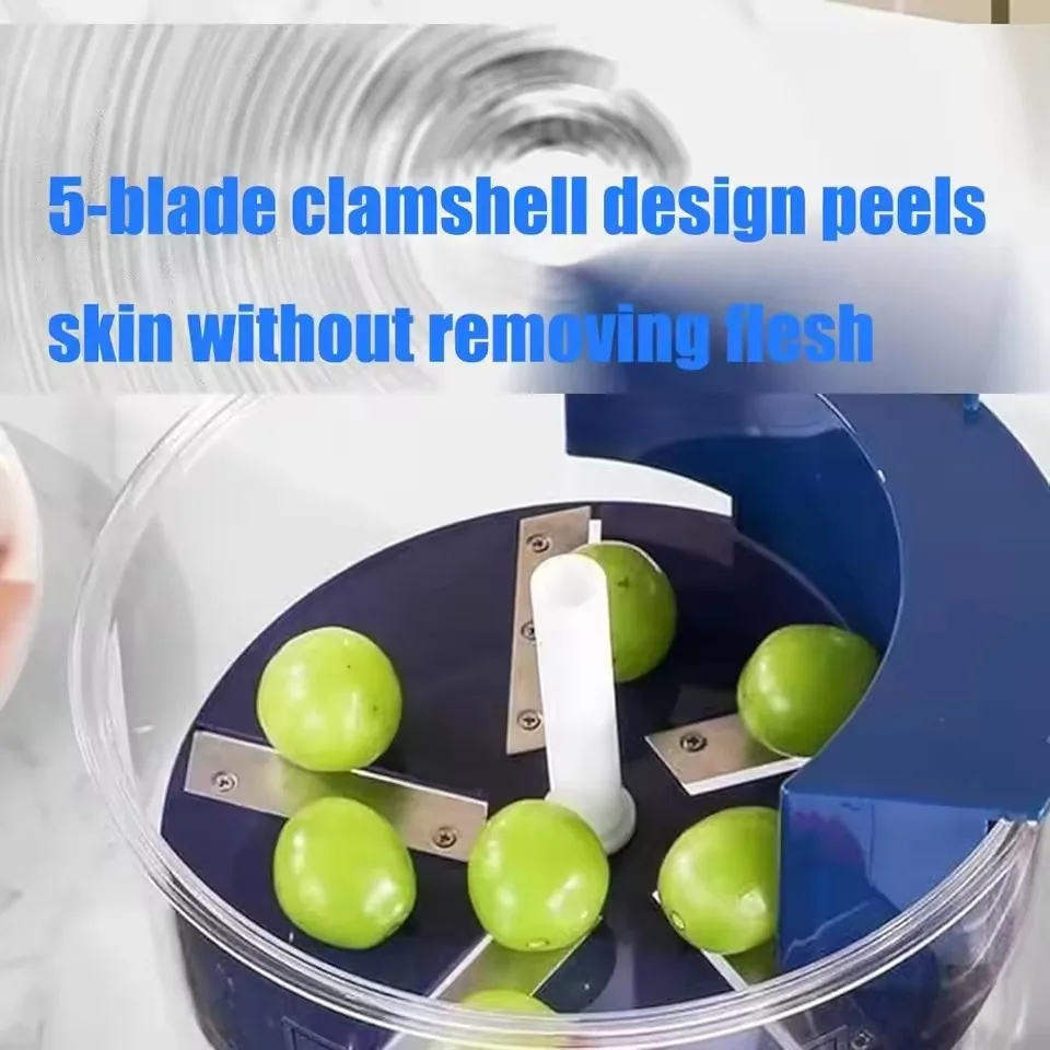 Rechargeable Fruit Peeler Automatic Electric Grape Peeler Machine for Grapes Cherry Tomatoes Garlic Rechargeable Fruit Machine