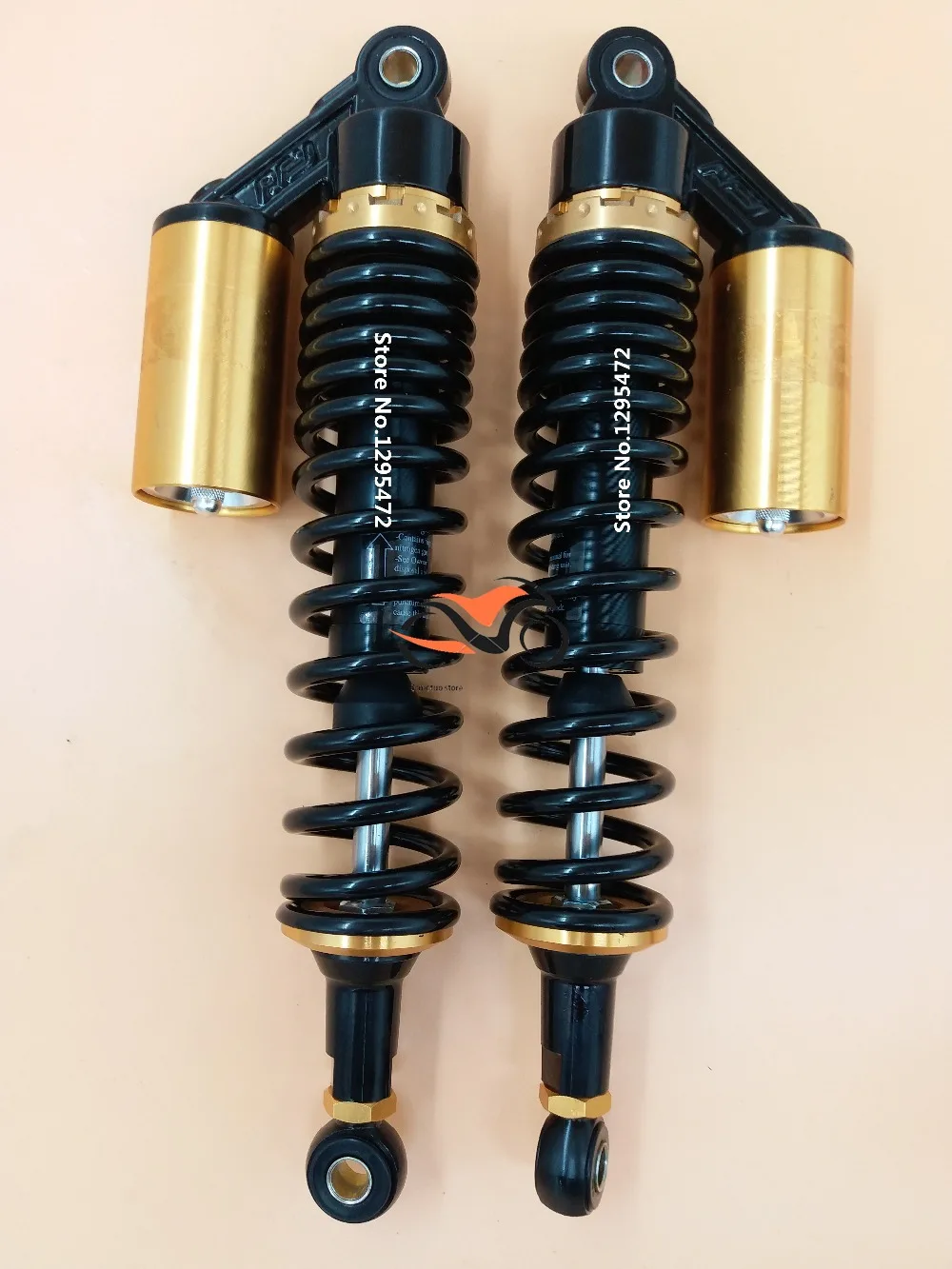 

Universal 8mm spring 390mm motorcycle REAR AIR/NITROGEN CELL SHOCK ABSORBERS for Honda Yamaha suzuki kawasaki atv BLACK&GOLDEN