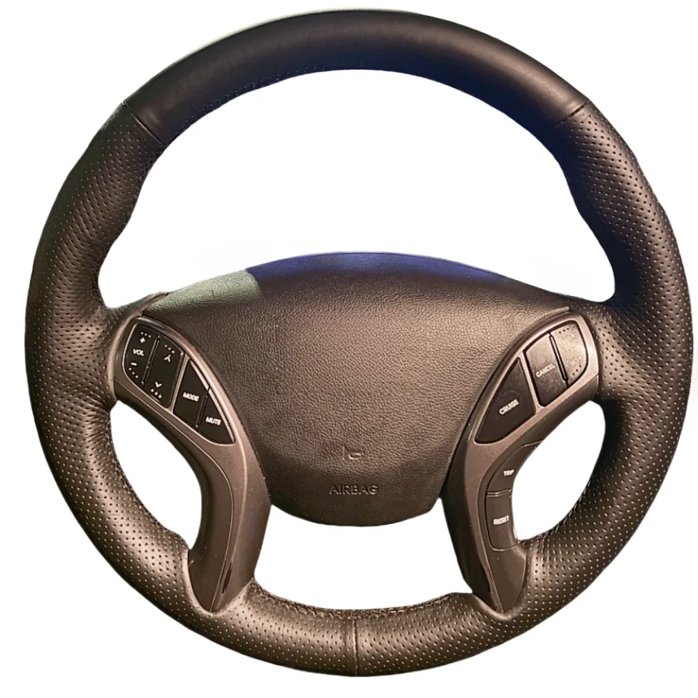 Pokrowiec na kierownicę ze sztucznej skóry do Hyundai Elantra 2011-2016 Avante i30 2012 2013 2014-2016 Pokrowiec na kierownicę ze sztucznej skóry — zdjęcie 2