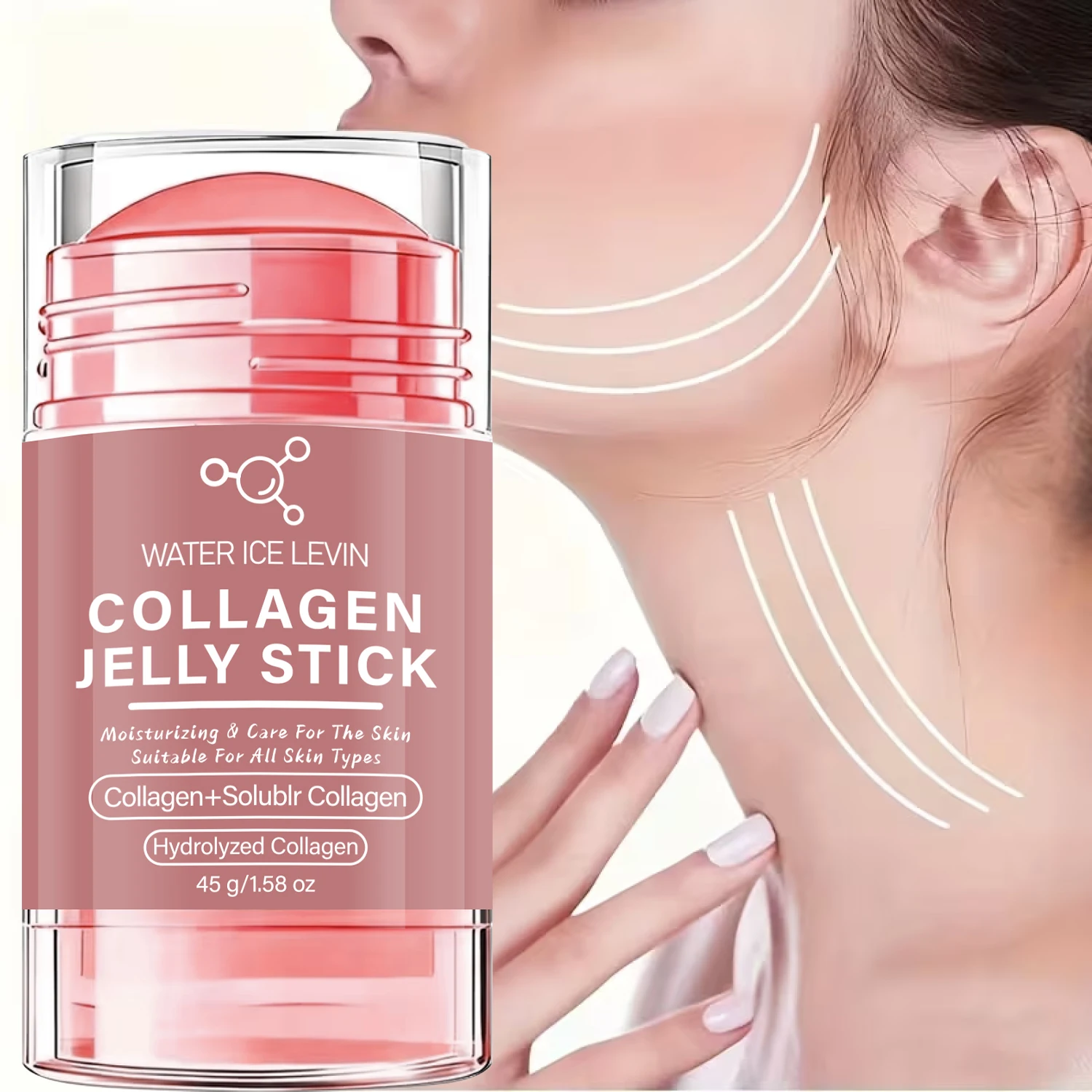 Collagen Jelly Stick 45g with Hyaluronic Acid & Vitamin C - Moisturizing Firming Facial Stick for All Skin Types - view 2