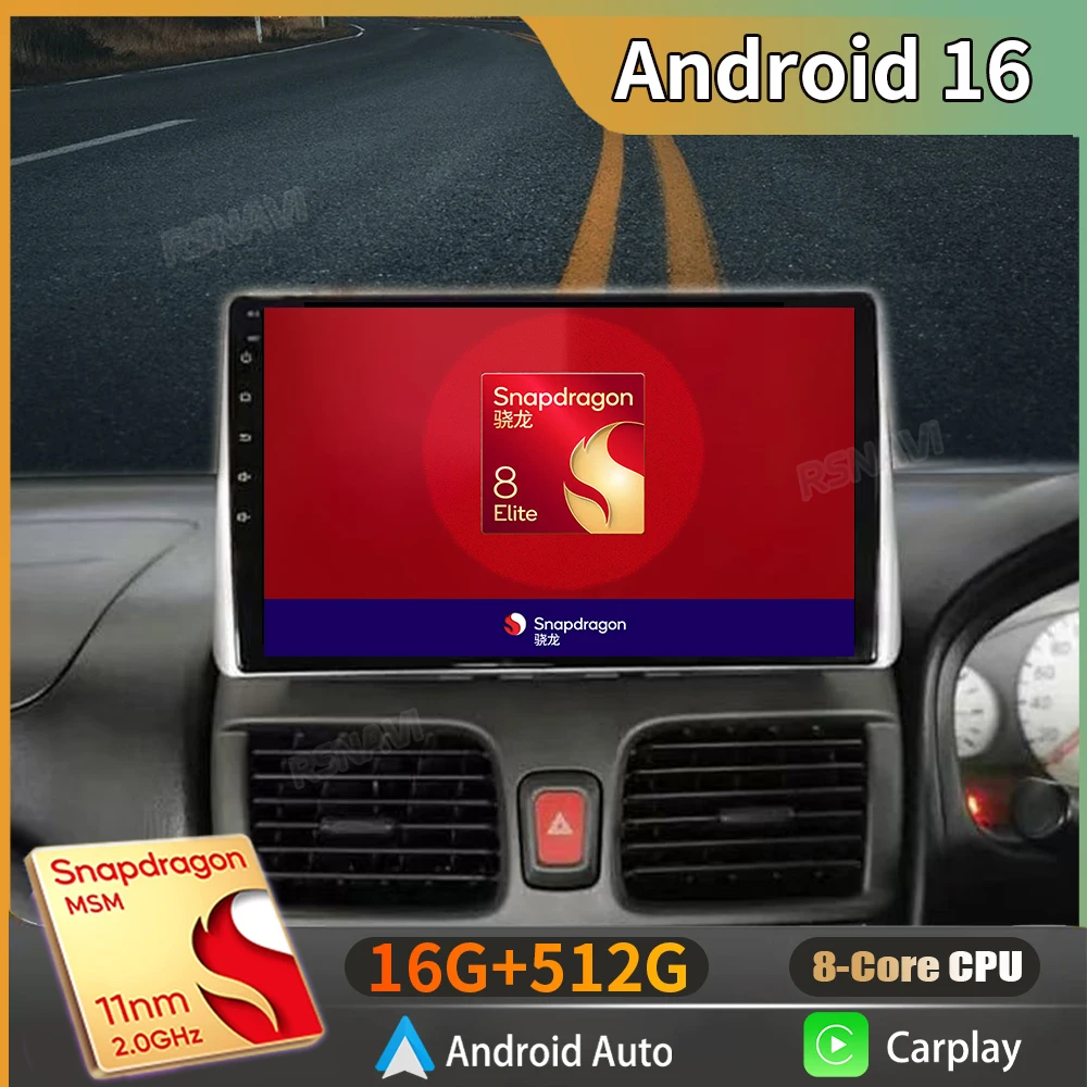 Android 16 For Nissan Sentra 5 B15 1999 - 2006 2K QLED Android Car Radio Multimedia Video Player GPS Stereo CarPlay 4G Head Unit