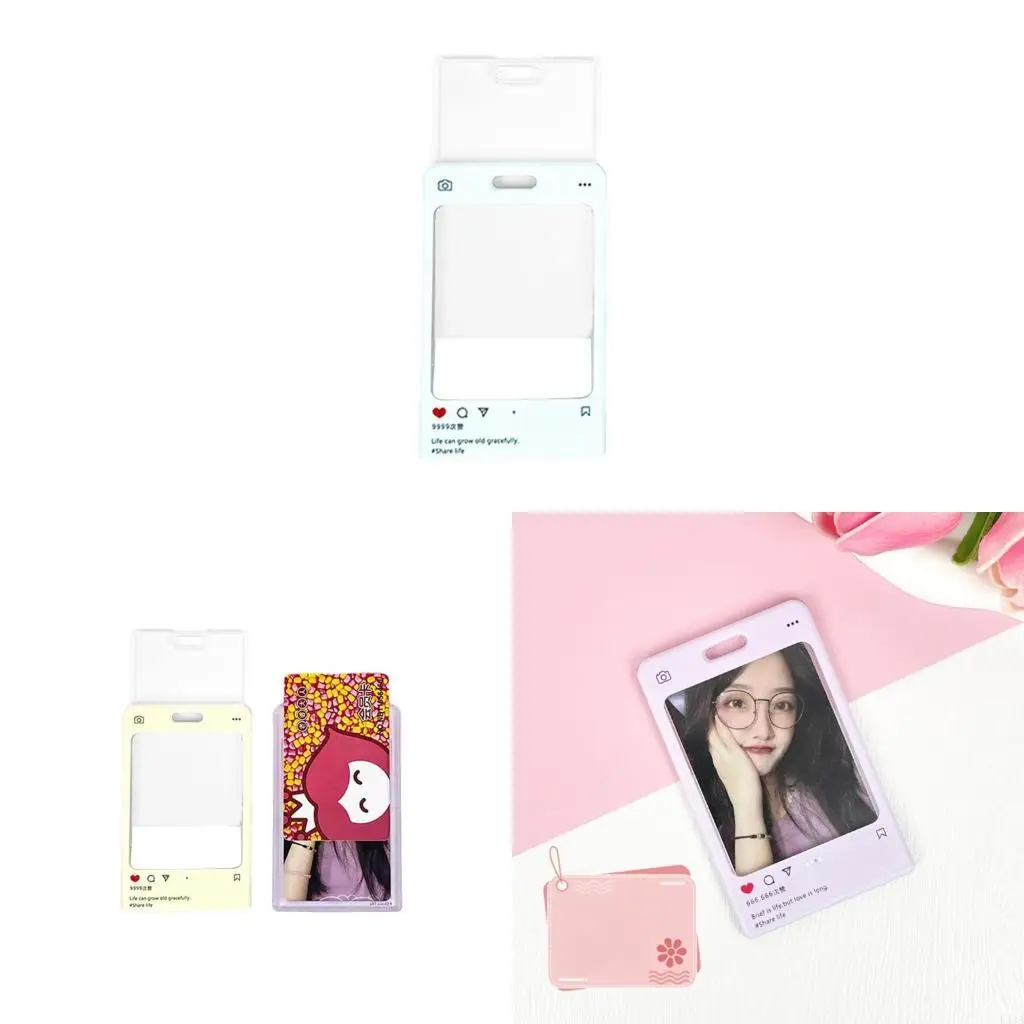 L43A DIY Simplicity Acrylic Transparent Photocard Holder Keychain Kpop Card Holder