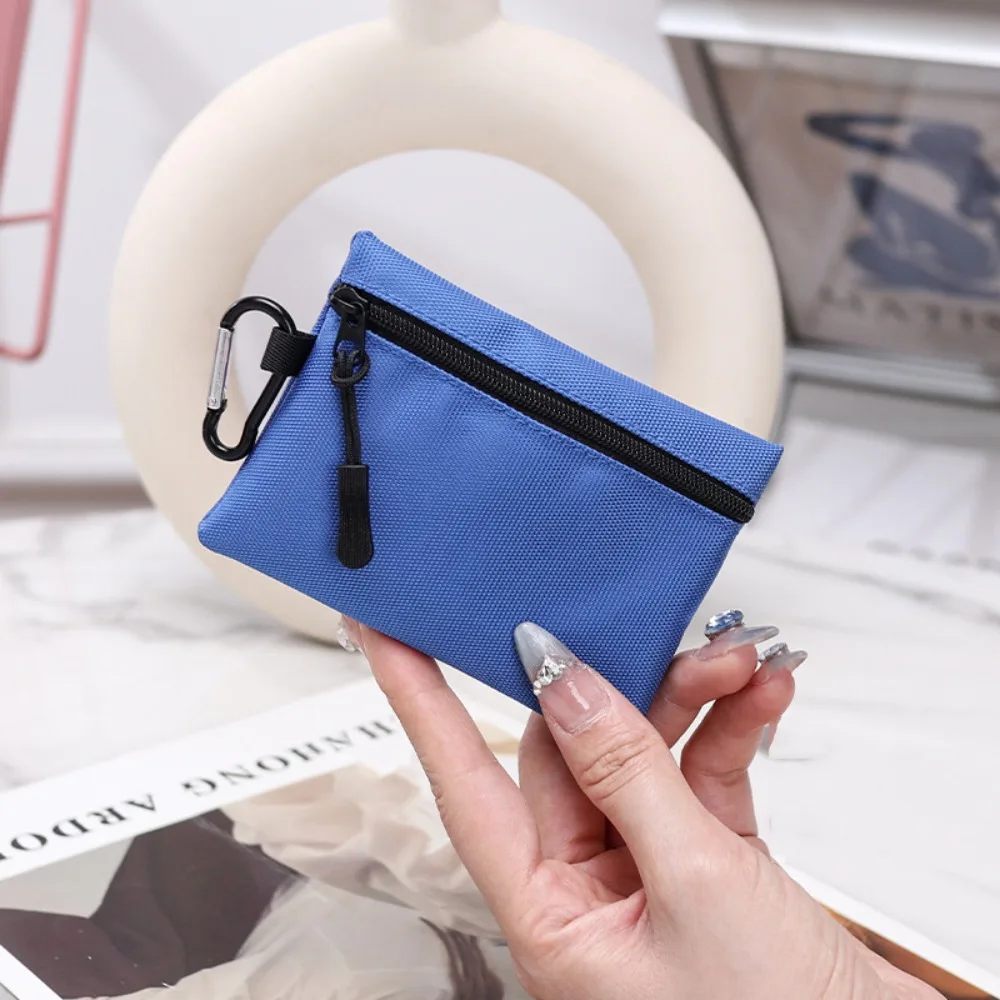 

Portable Korean Style Ox Cloth Coin Purse Solid Color Wallet Small Item Bag Zipper Coin Purse Card Storage Bag Men