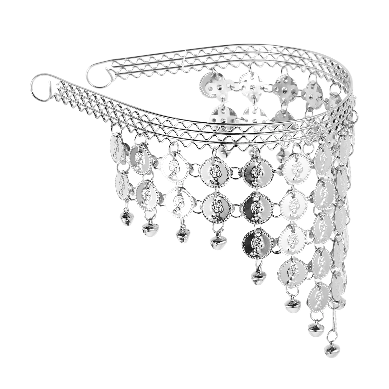 

Indian Dance Headdress 1PC Silver Head Ornament Comfortable Fit Yoga Mat Belly Dancer Accessories Women Festivals Weddings