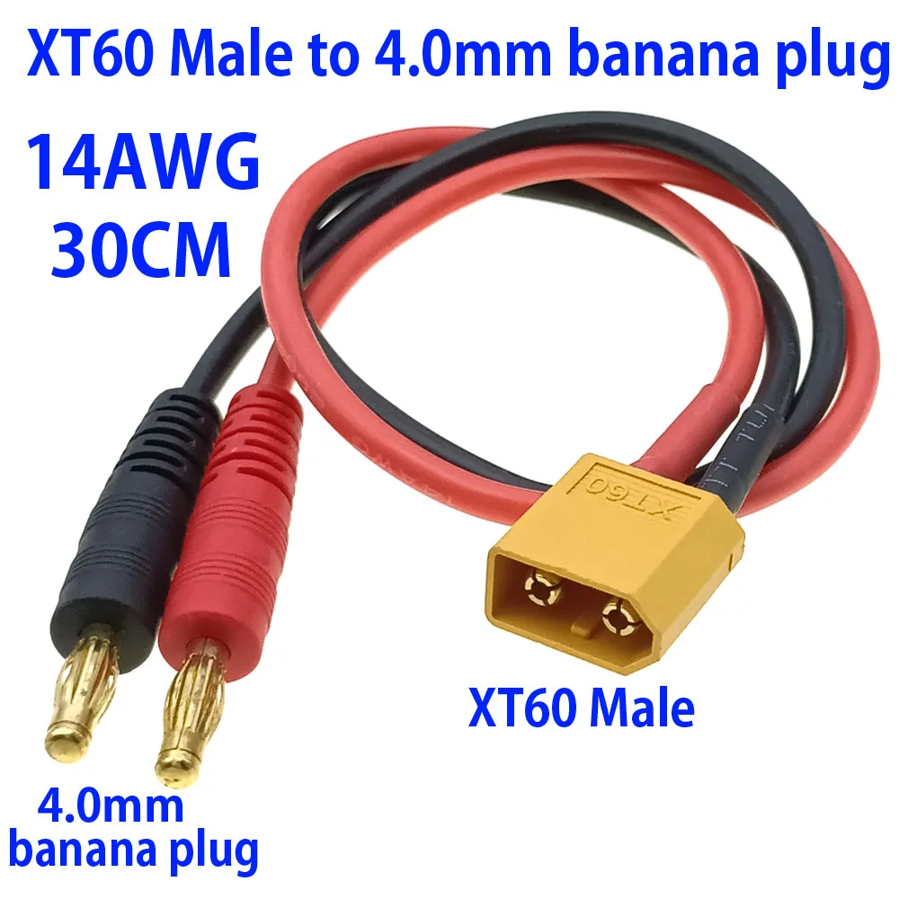 1pcs RC Connection Cable Tamiya TRX T plug XT30 XT60 EC3 EC5 Charging Cable to 4.0mm banana plug for IMAX B6 B6AC Lipo battery