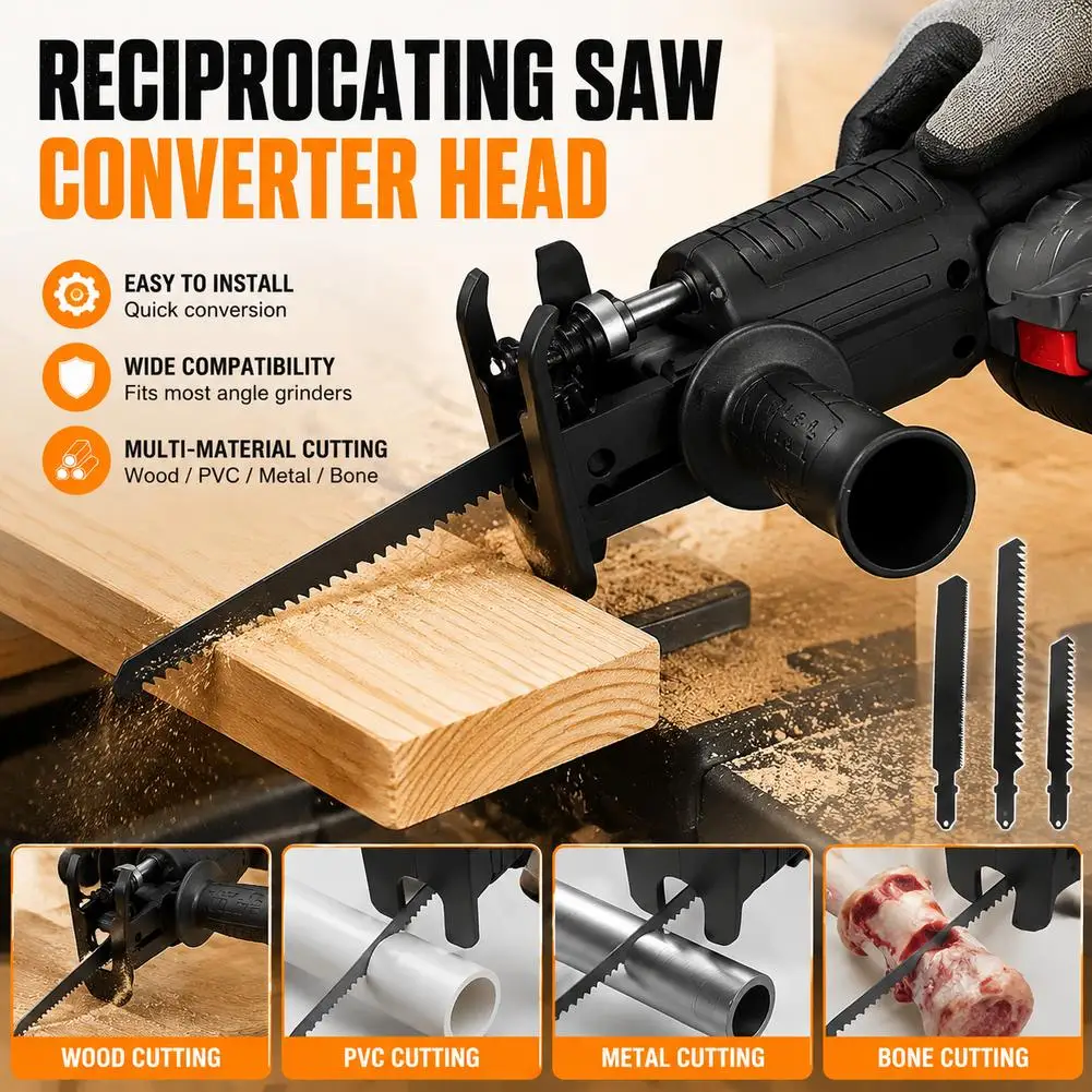 Electric Drill to Reciprocating Saw Adapter - Universal Drill Attachment for Cutting Wood Metal & Plastic Handheld Electric Tool