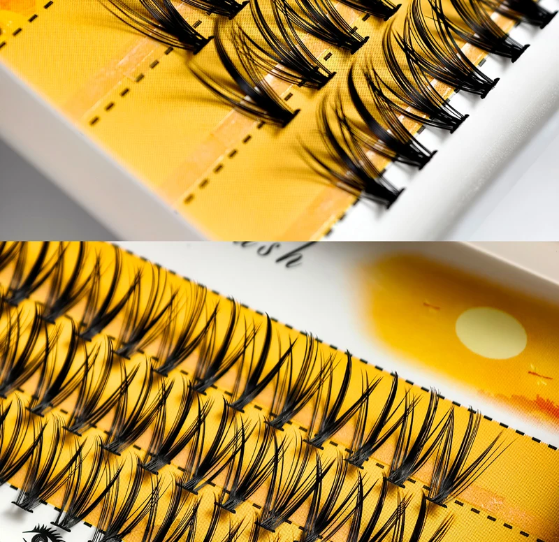 20D/30D Nerz-Wimpern 1 Box /60 Bündel Natürliche Wimpernverlängerung 3D Russische Einzelwimpern-Cluster Make-up-Tools Augen-Make-up Schwarz – Detail 4