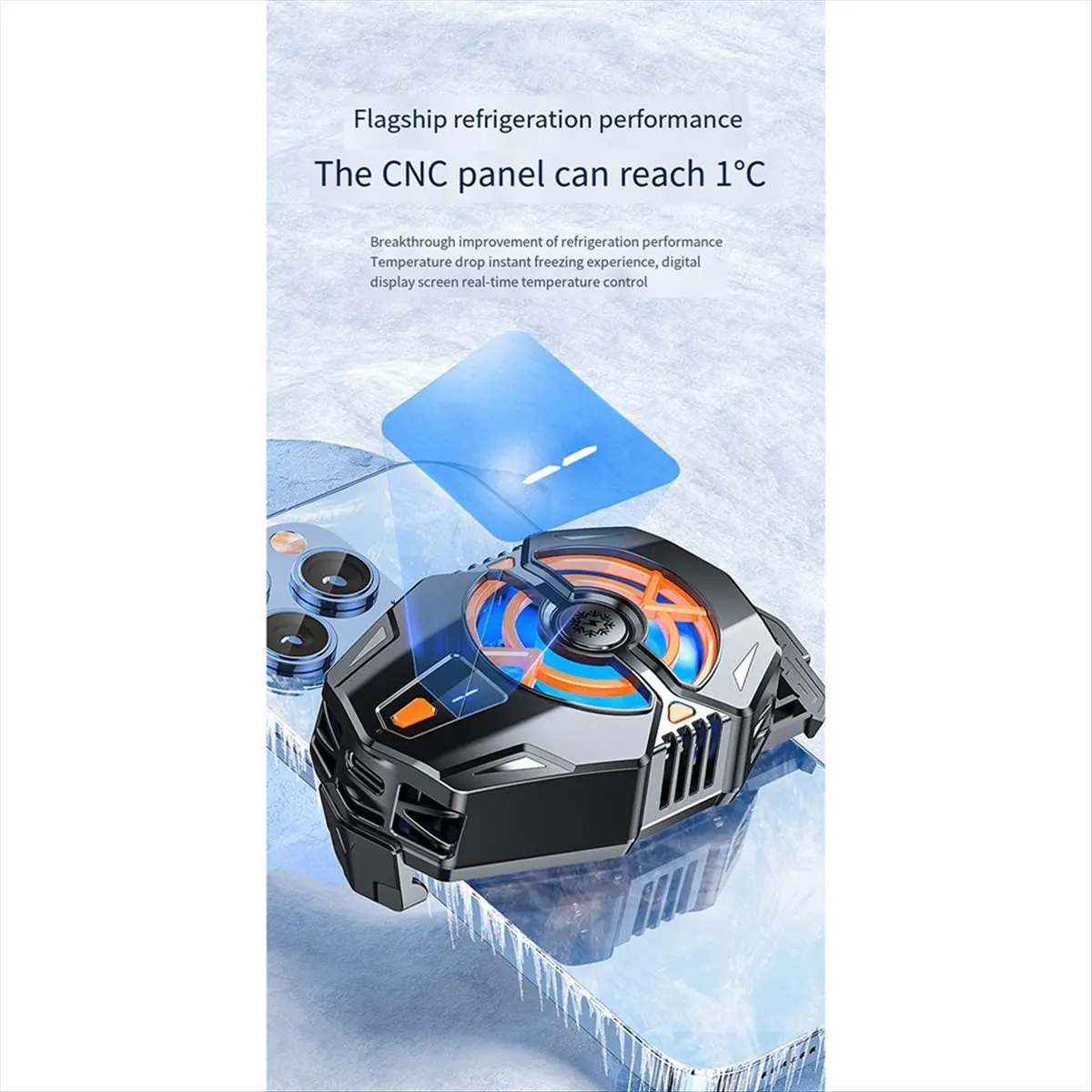 

M85K Magnetic Cellphone Radiator Mobile Phone Cooler, Phone Cooling Fan with Semi-Conductor Cooling Chip, for Mobile Gaming