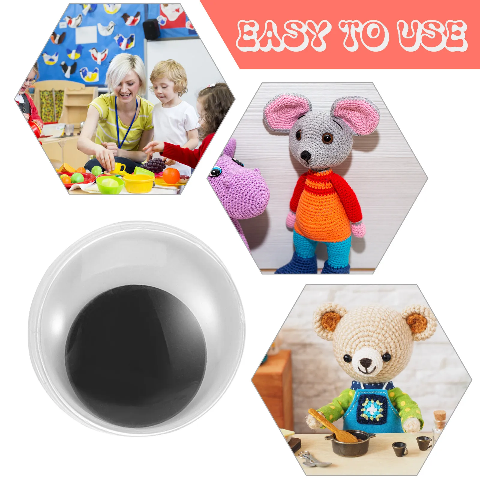 

50 шт. безопасных глазок 18 мм, реалистичные подвижные пластиковые глаза для вязаных крючком игрушек, медведей, поделок, аксессуары для рукоделия