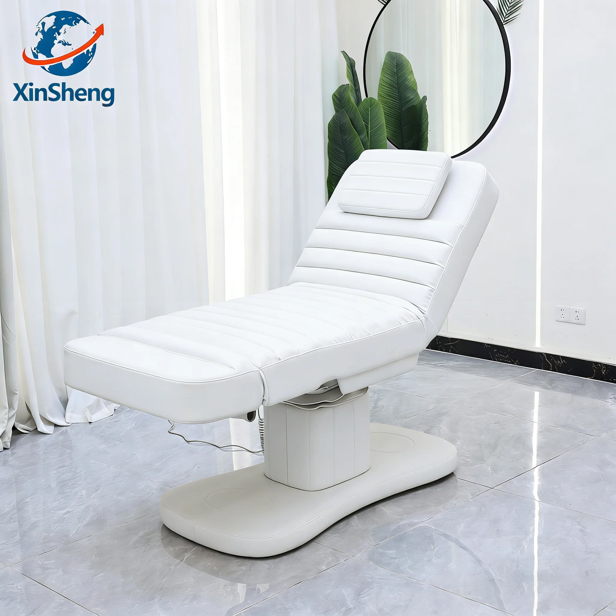 

White Electric Adjustable Folding Facial SPA Bed, Beauty Salon Care Beds, Check Diagnostic Chair, Ship from United States USA