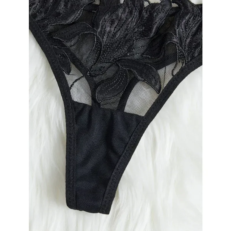 Víla Lingerie Květinové Valentýnské Okouzlující Kalhotky Sexy Noční Košile Luxusní V Podprsenka Kalhotky Sada pro Dámu Průhledná Podprsenka - náhled 4