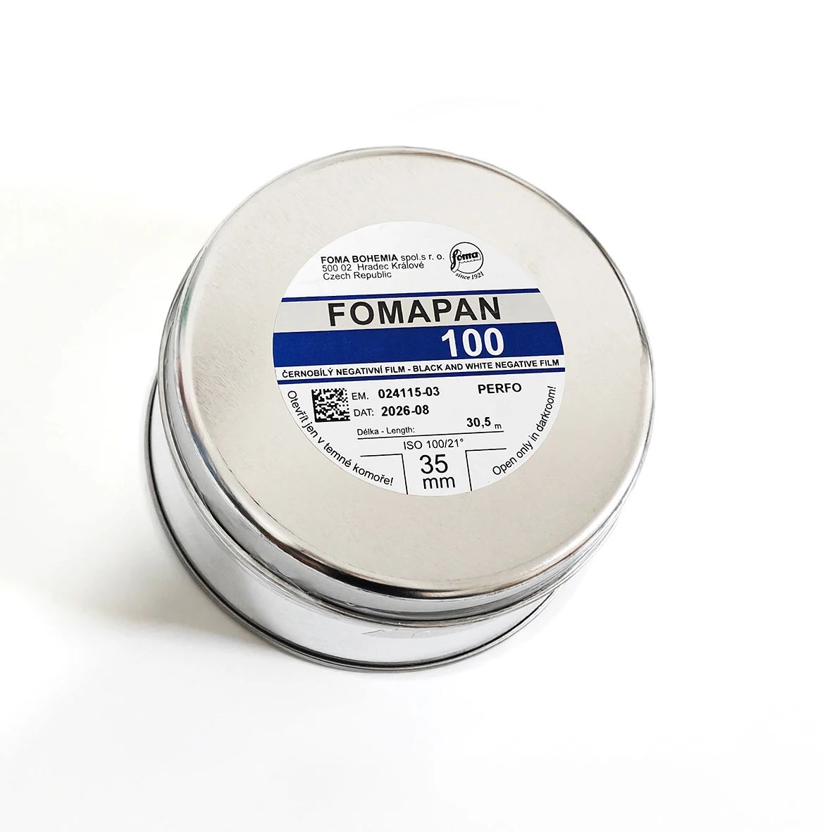 30.5 م التشيكية الأصلية FOMAPAN 100/200/400 135 قرص أبيض وأسود فيلم عكس القرص التعبئة والتغليف القرص (حياة الرف: 2026)