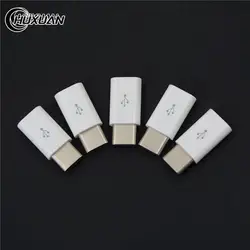 5pcs/lot black and white USB 3.1 Type C Male to Micro USB Female Adapter Type-C Converter Connector USB-C ABS sets