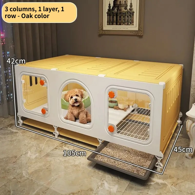 Dog cage, small dog with toilet, integrated kennel, one room, one bathroom and one living room, villa household interior