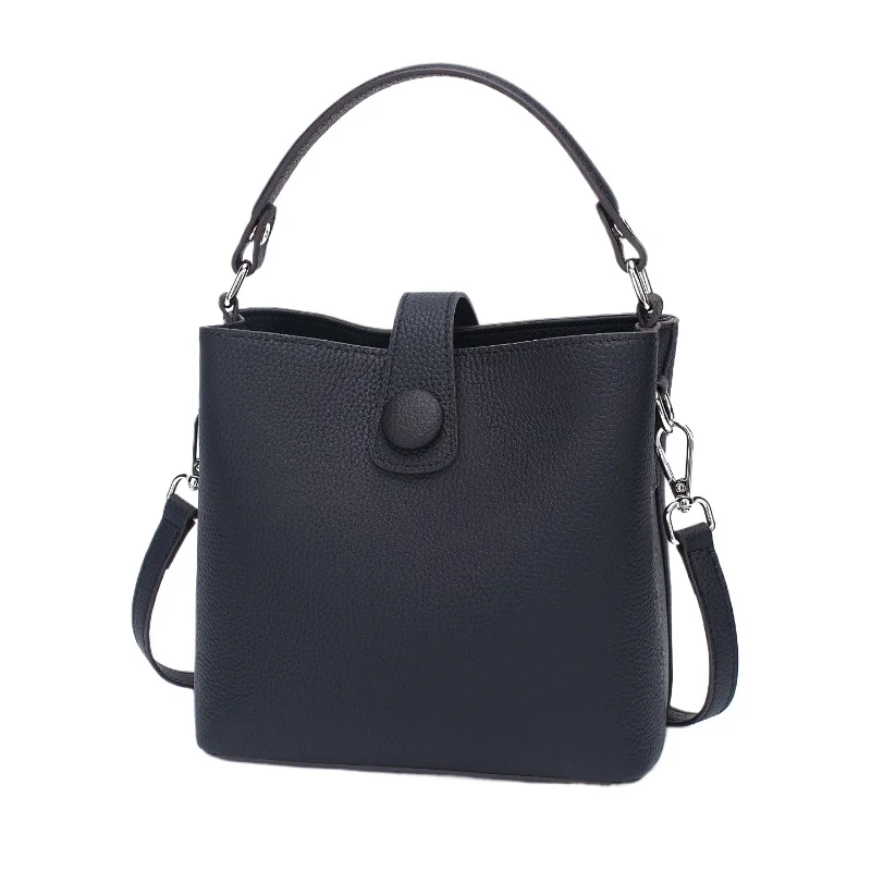 

Women's Top-Grain Leather Bucket Bag Shoulder Crossbody Handbag Spring Summer Versatile Fashion Stylish Unique Purse