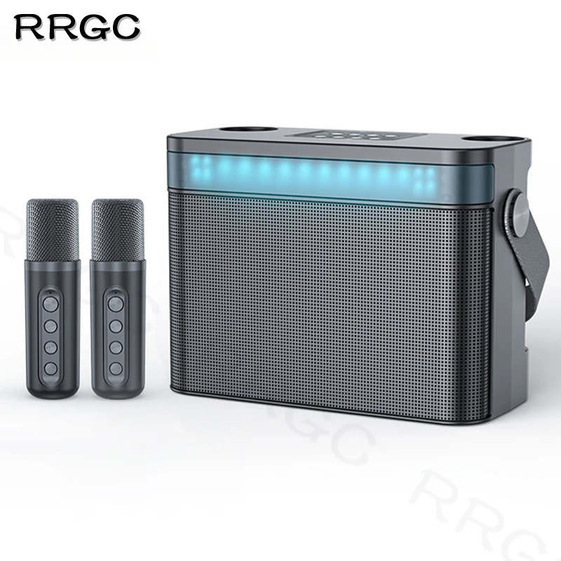 

120W High Power RGB Pickup Rhythm Light Wireless Portable Microphone Bluetooth Speaker Sound Family Karaoke TF Subwoofer (SD)