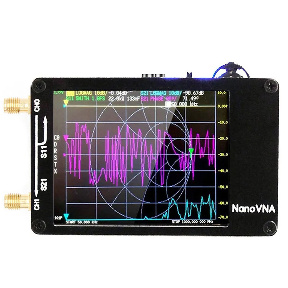 2.8 Inch NanoVNA-H Vector Network Antenna Analyzer 50KHz-1.5GHz MF HF VHF UHF Digital Antenna Tester Support 32GB